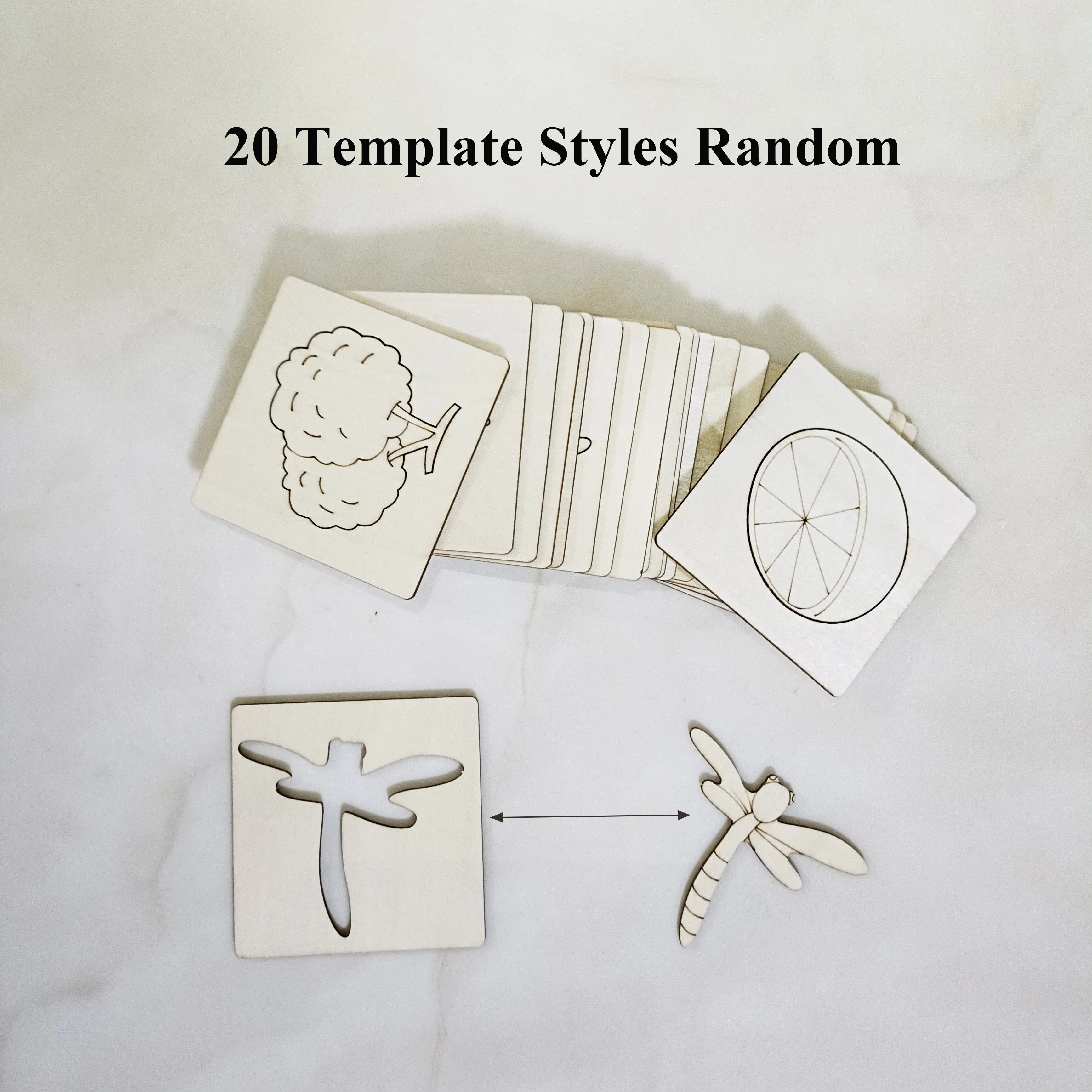 20pcs Montessori Drawing Stencils Wooden DIY Painting Templates