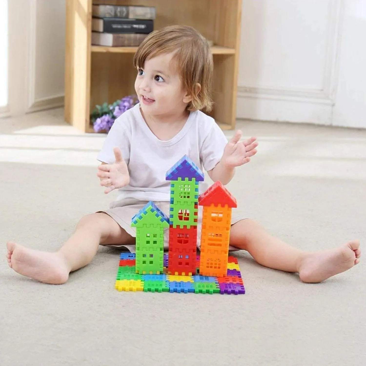 8038  Blocks House Multi Color Building Blocks with Smooth Rounded Edges (110Pc Set)