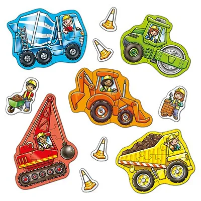 Big Wheels - Set of Four Jigsaw Puzzles with Play Pieces by Orchard Toys