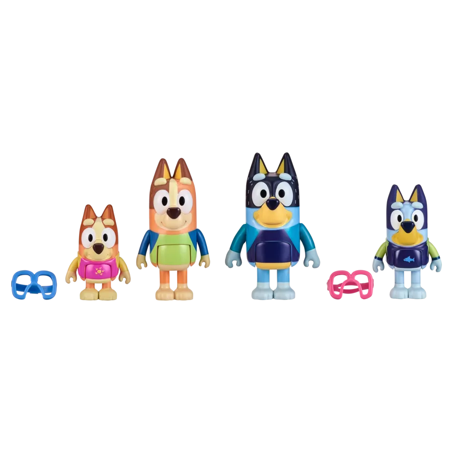 Bluey S9 Figure 4 Pack - Family Beach Day