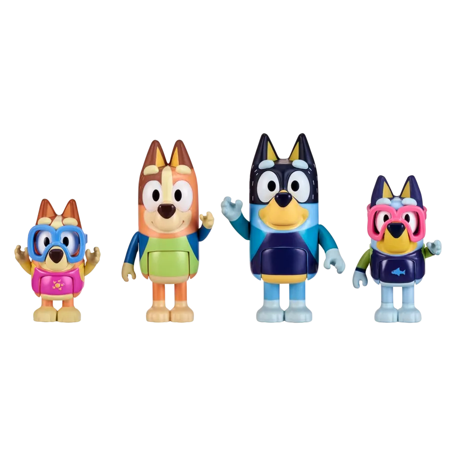 Bluey S9 Figure 4 Pack - Family Beach Day