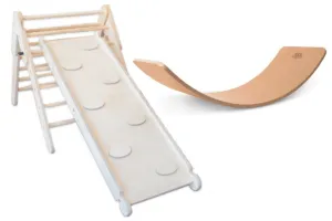 Climbing Bundle #3 - Kinderfeets Balance Board   Montessori Climbing Triangle   Ramp