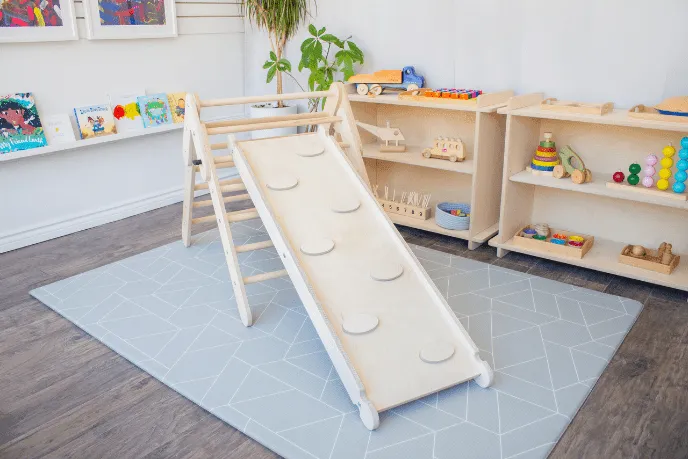 Climbing Bundle #3 - Kinderfeets Balance Board   Montessori Climbing Triangle   Ramp