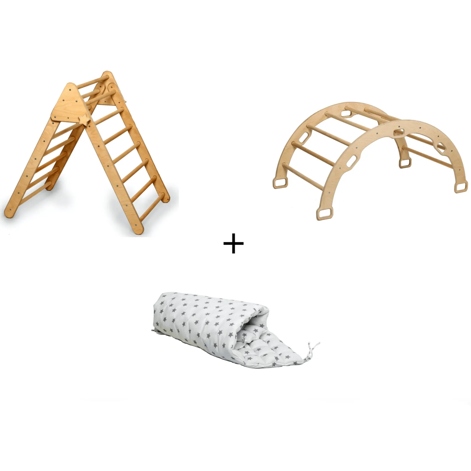 Climbing Triangle - Arch / Rocker - Star Pillow | Foldable Montessori Climbing Set