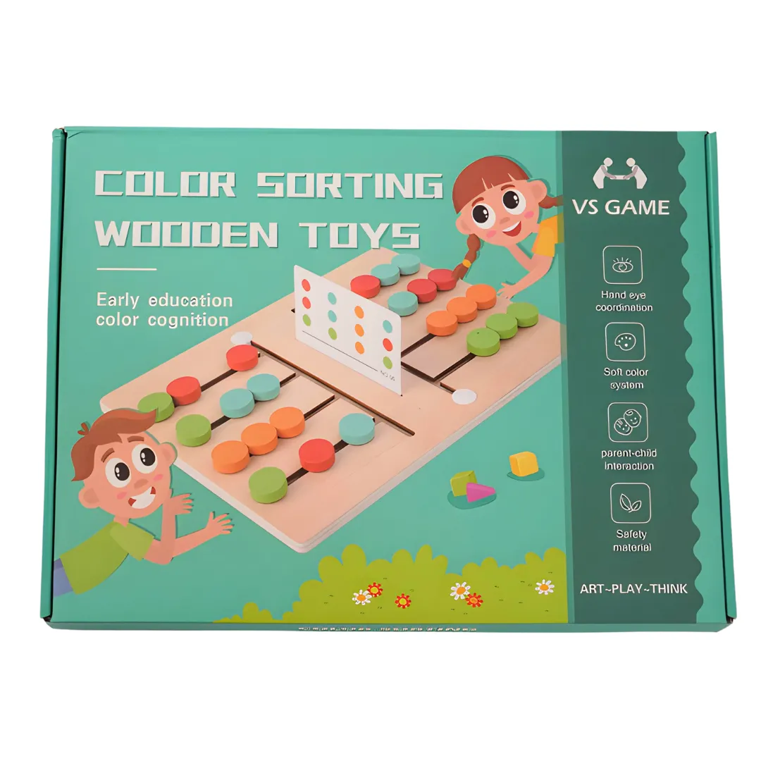 Colour Sorting Wooden Toys for Kids Age 3 