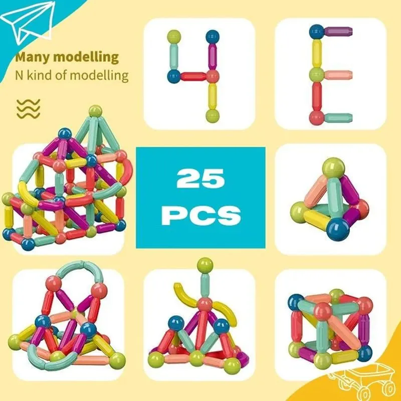 DIY Magnetic Sticks Blocks | 25 Pcs