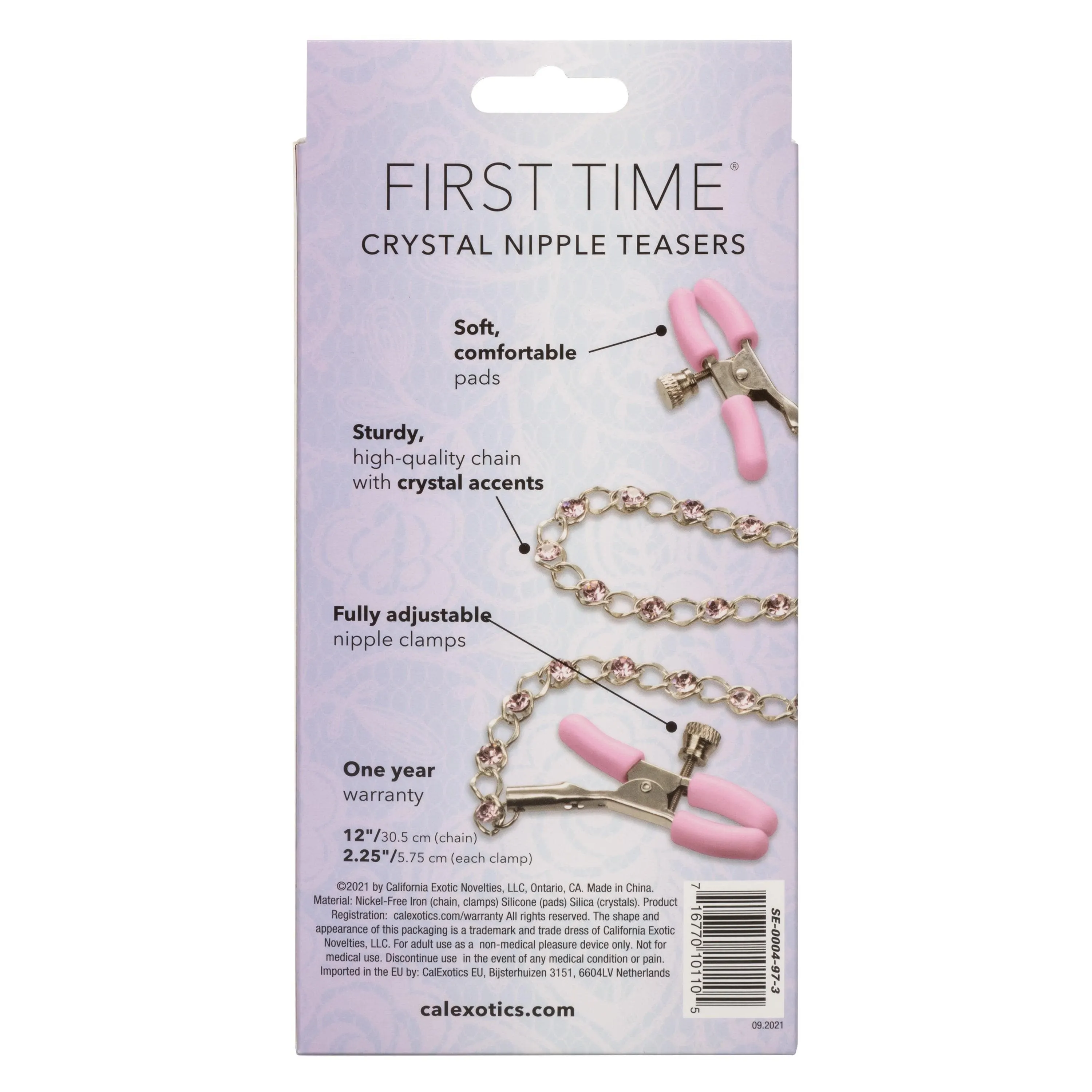 First Time Crystal Fully Adjustable Nipple Teasers With Chain
