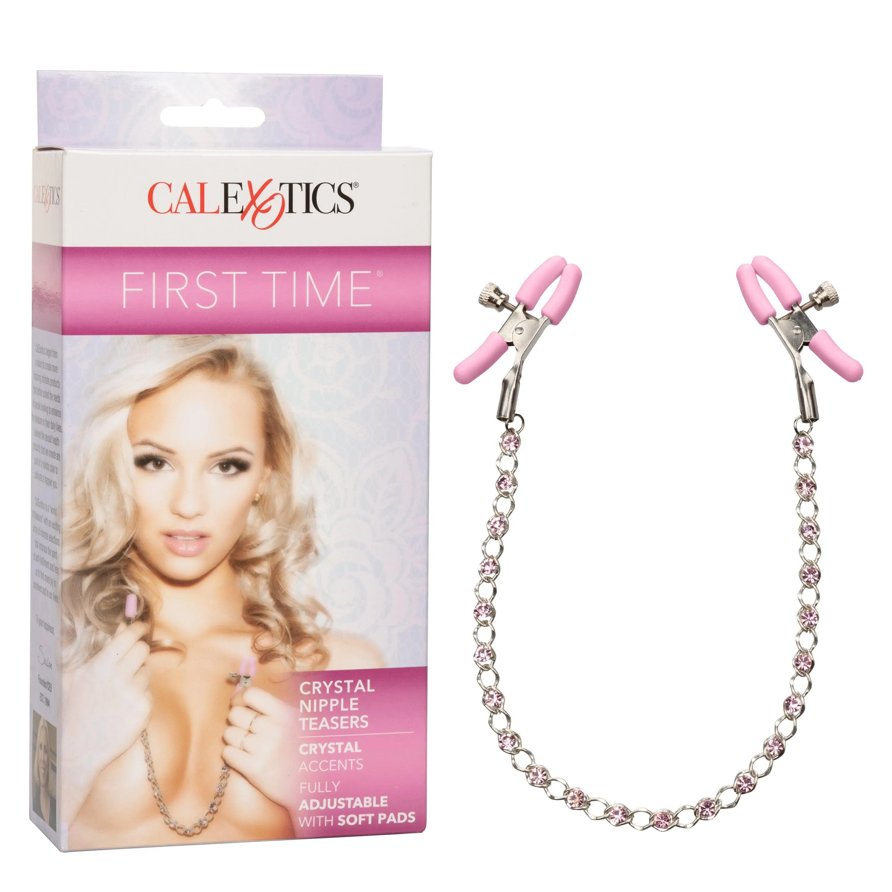 First Time Crystal Fully Adjustable Nipple Teasers With Chain