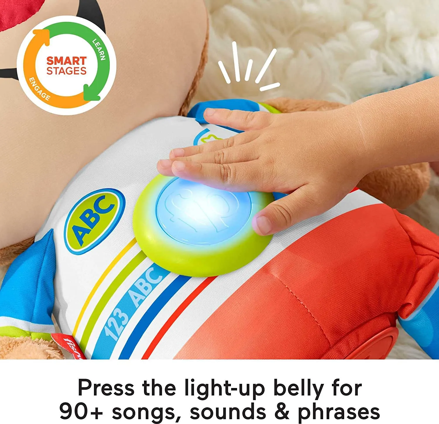 Fisher-Price Laugh & Learn So Big Puppy Large Musical Plush Toy with Smart Stages Learning Content for Toddlers and Preschool Kids