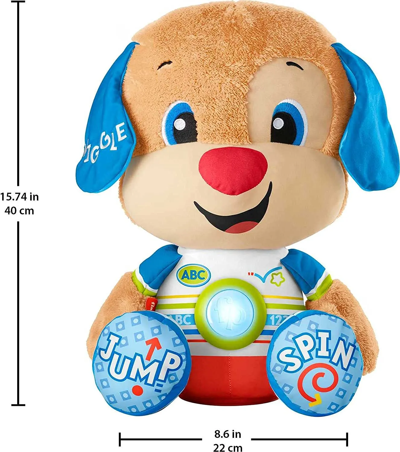 Fisher-Price Laugh & Learn So Big Puppy Large Musical Plush Toy with Smart Stages Learning Content for Toddlers and Preschool Kids