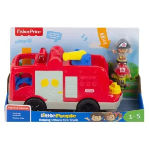 Fisher Price Little People Fire Truck Lights Sounds Figures 30cm