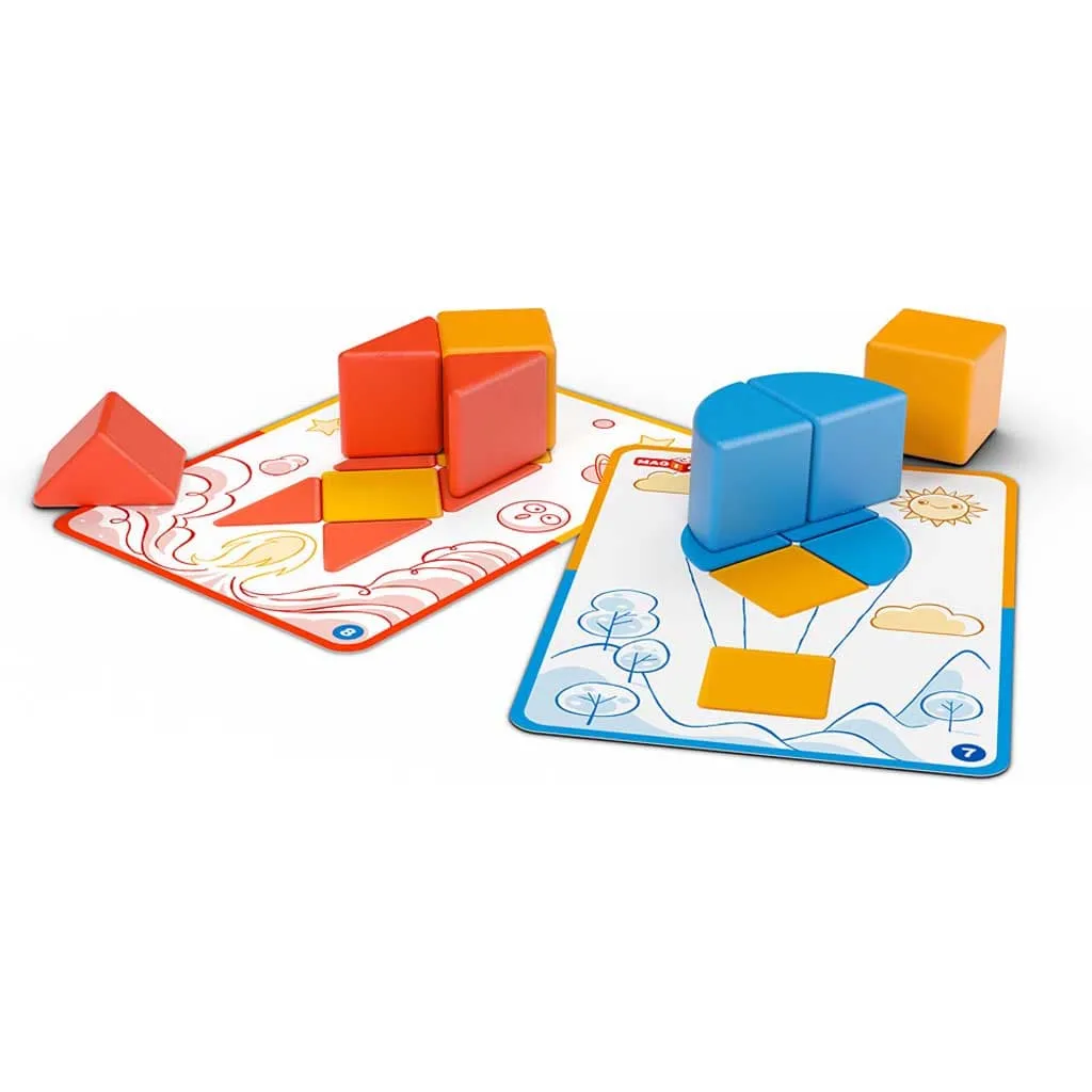 GEOMAG Magicube Blocks & Cards 16 Piece Set - Magnetic Building Toys