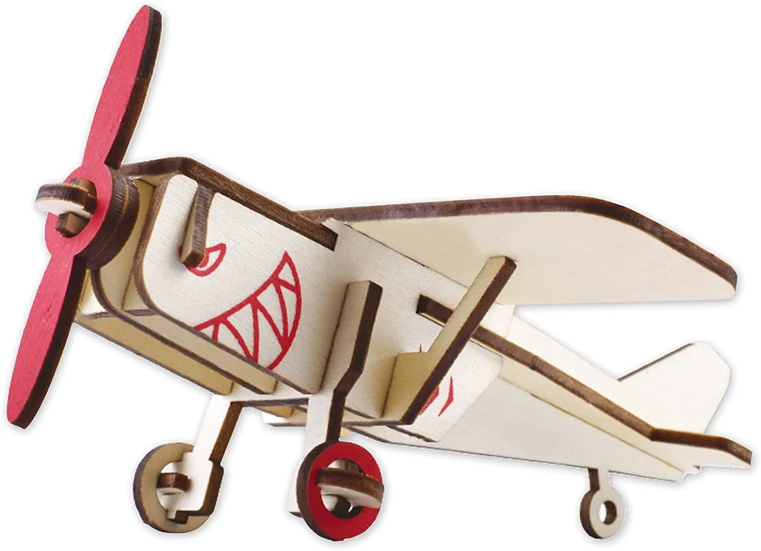 Hands Craft Airplane DIY 3D Wooden Puzzle Model Kit - Laser Cut Wooden Puzzle Craft Kit, Brain Teaser and Educational STEM DIY Building Model Toy，Fighter Jet