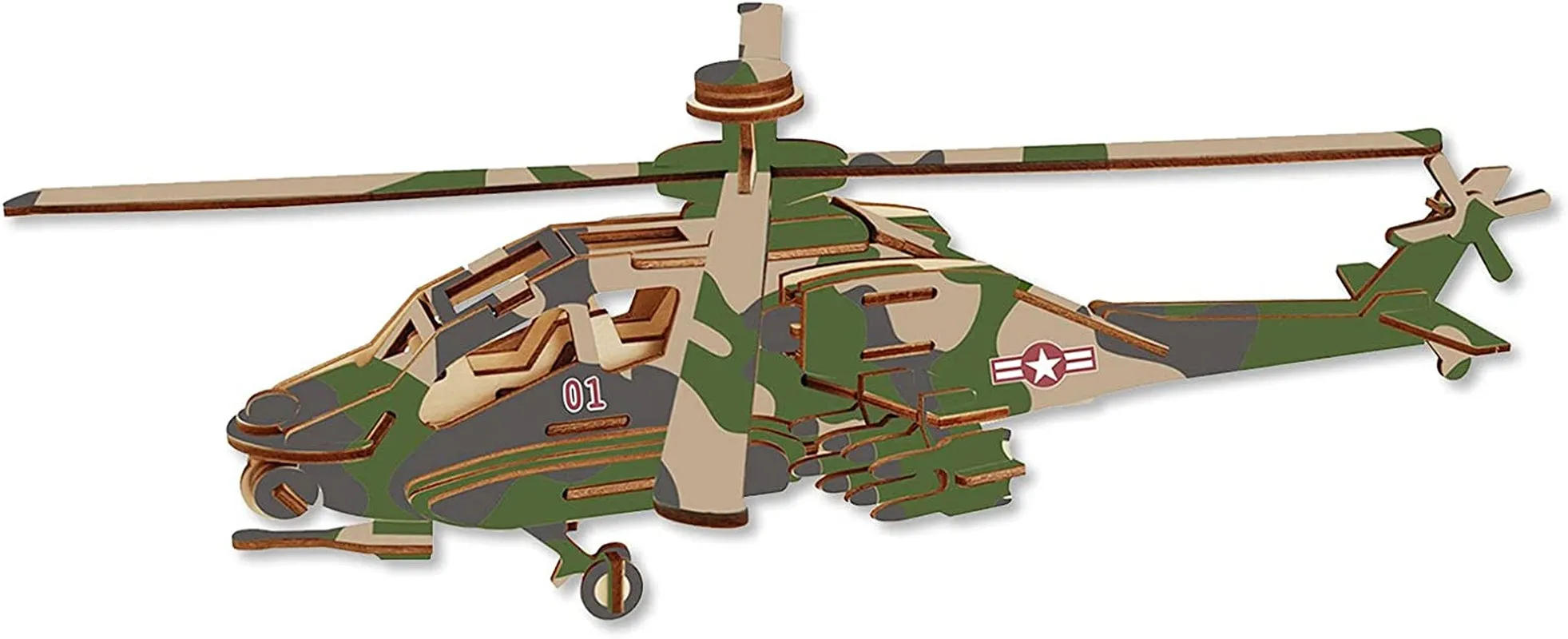 Hands Craft Airplane DIY 3D Wooden Puzzle Model Kit - Laser Cut Wooden Puzzle Craft Kit, Brain Teaser and Educational STEM DIY Building Model Toy，Fighter Jet