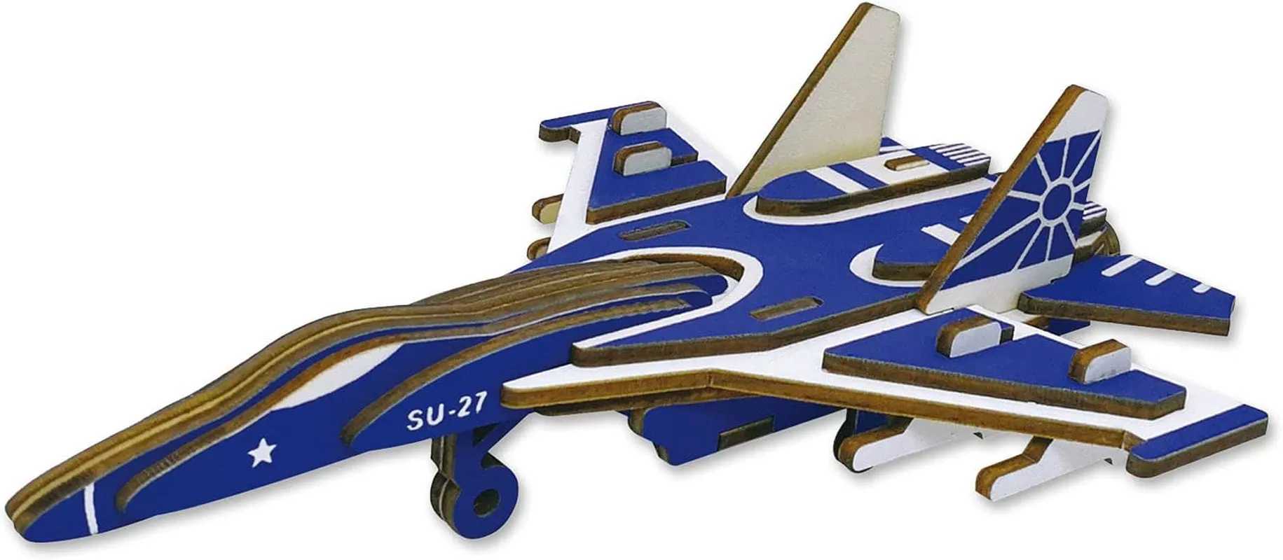 Hands Craft Airplane DIY 3D Wooden Puzzle Model Kit - Laser Cut Wooden Puzzle Craft Kit, Brain Teaser and Educational STEM DIY Building Model Toy，Fighter Jet