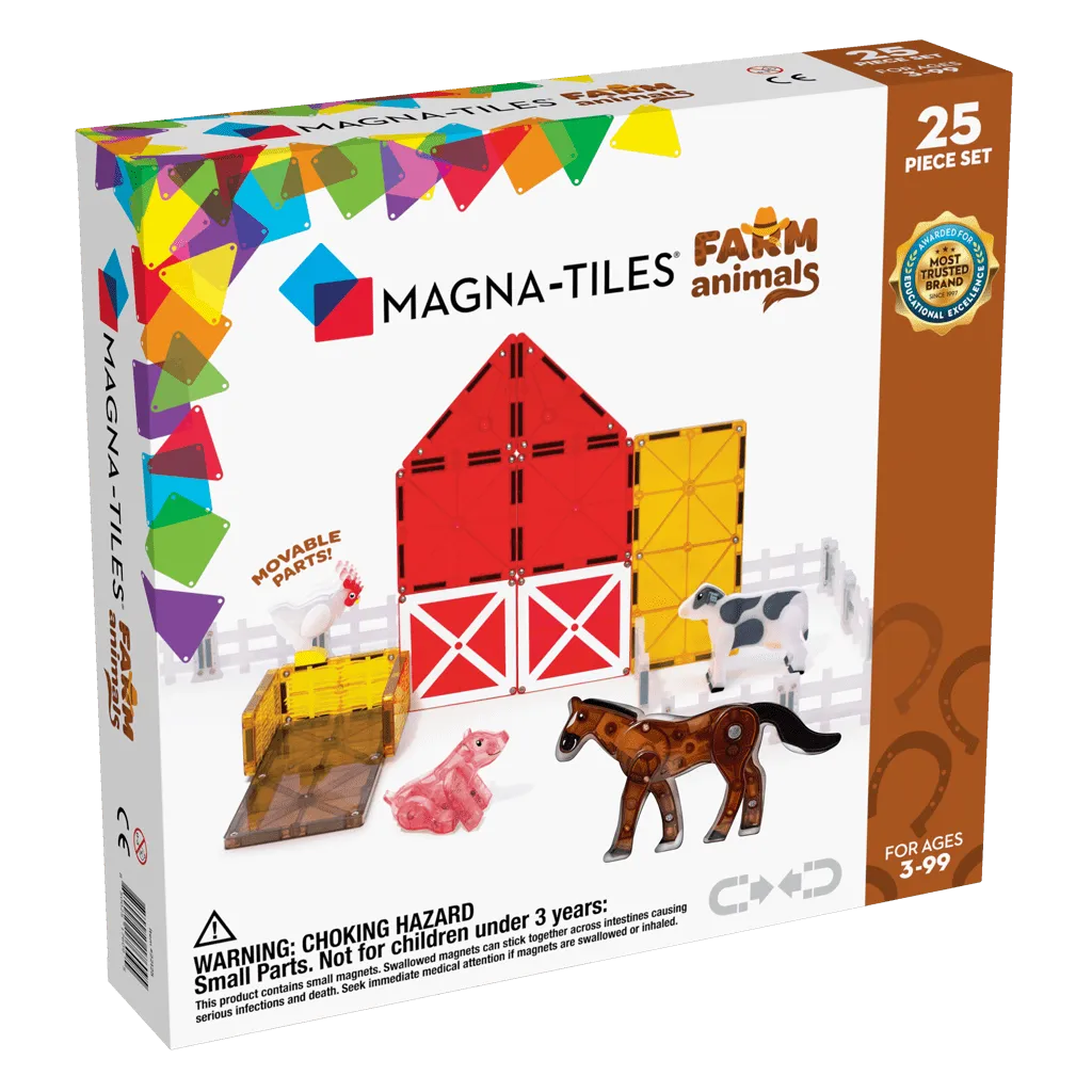 Magna Tiles Farm Animals 25 Piece Set - Magnetic Building Toys