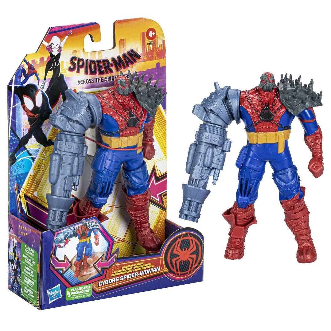 Marvel Spider-Man Across The Spider-Verse Deluxe Figure Spinning Cannon Cyborg Spider-Woman