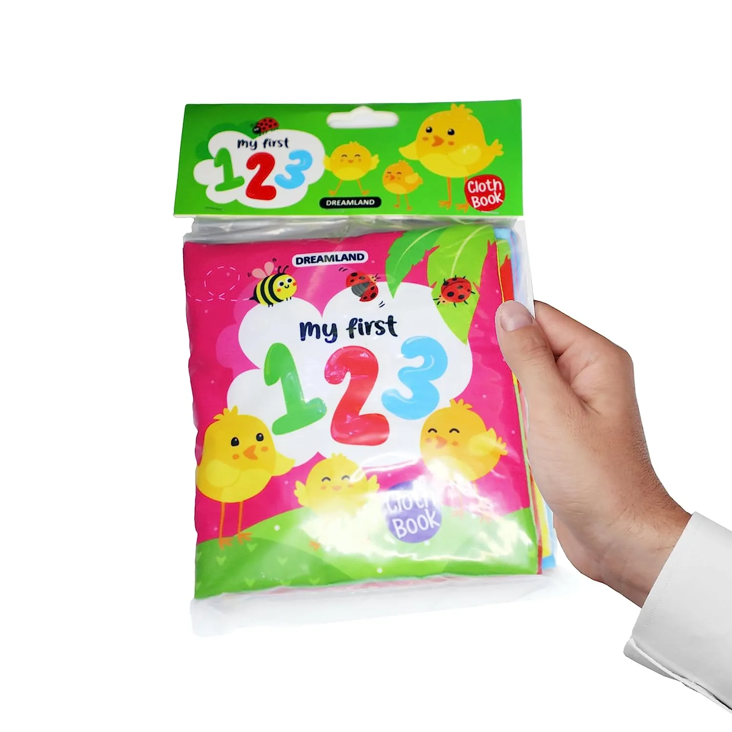My First 123 Cloth Book with Squeaker and Crinkle Paper Cloth Books for Toddler Kids