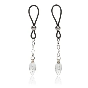 Nipple Play Non Piercing Nipple Jewelry Crystal Teardrop with Adjustable Slip Cinch