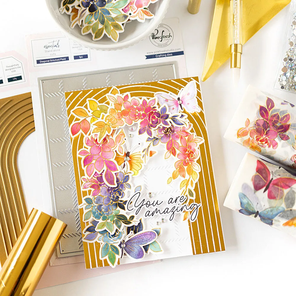 Pinkfresh Studio Clear Stamp Set 4"X12" Vines & Roses