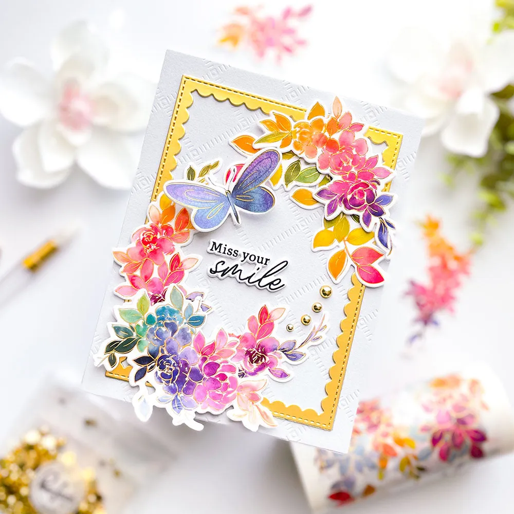 Pinkfresh Studio Clear Stamp Set 4"X12" Vines & Roses