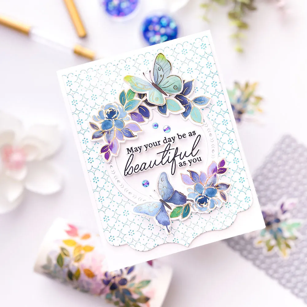 Pinkfresh Studio Clear Stamp Set 4"X12" Vines & Roses