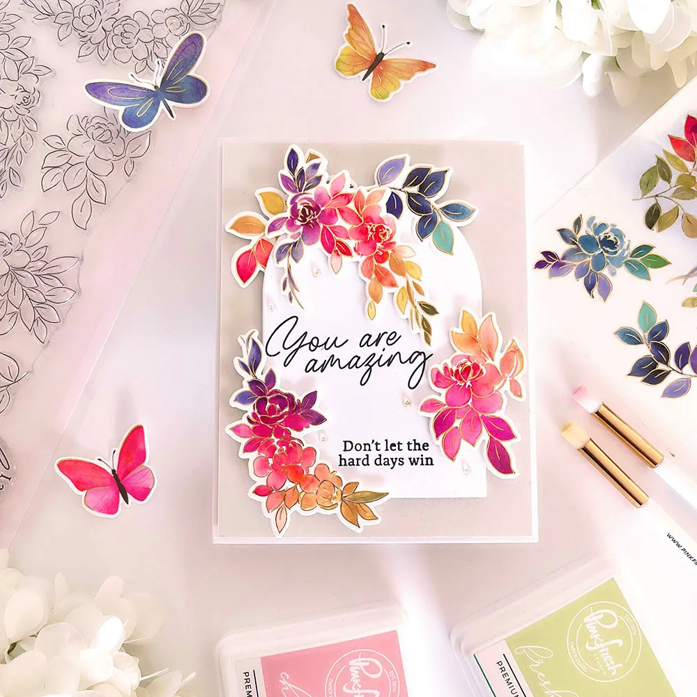 Pinkfresh Studio Clear Stamp Set 4"X12" Vines & Roses
