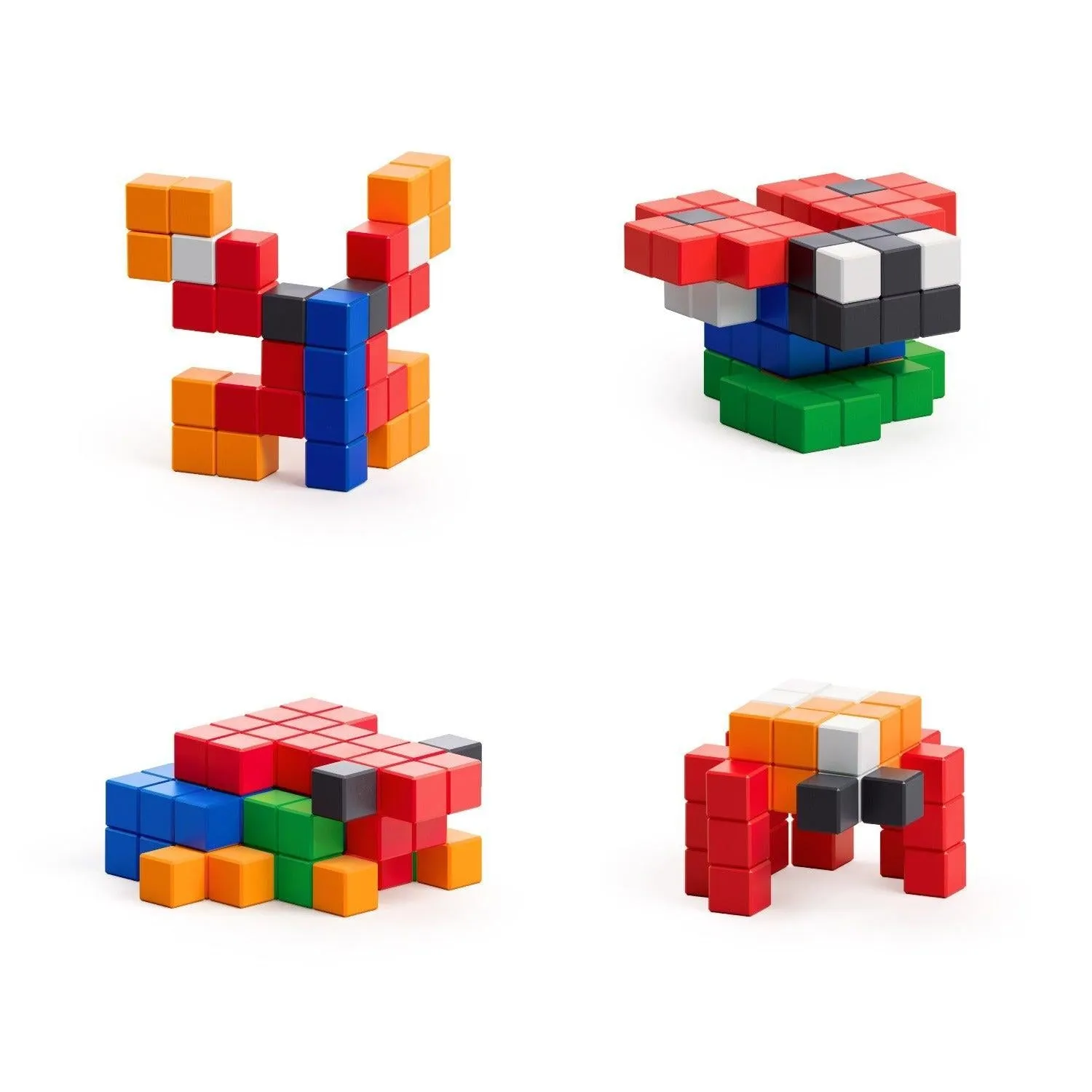 PIXIO Bright Animals - 90 Magnetic Blocks in 6 Colors   Free App