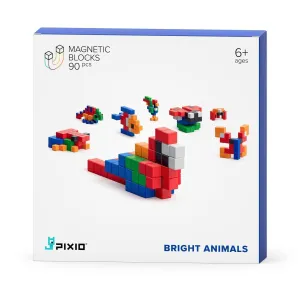 PIXIO Bright Animals - 90 Magnetic Blocks in 6 Colors   Free App