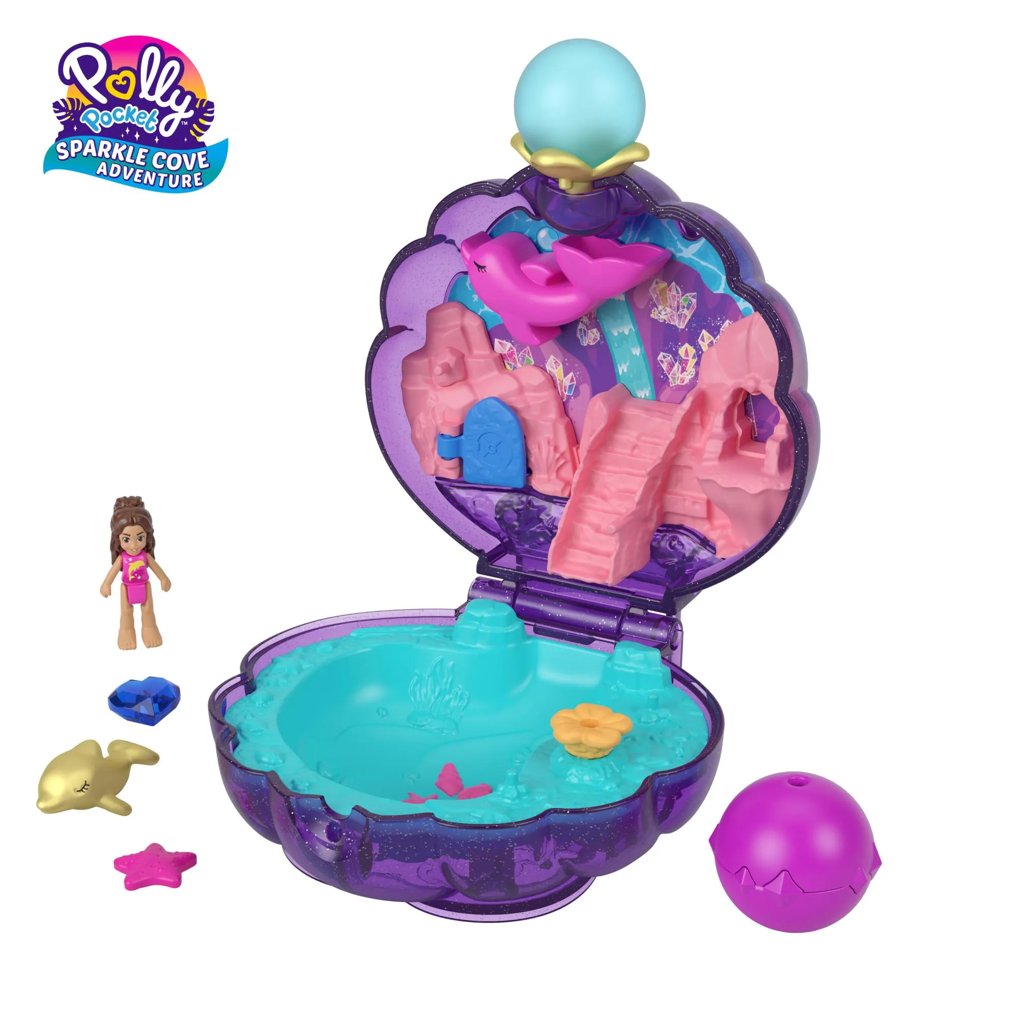 Polly Pocket Sparkle Cove Adventure Compact - Purple