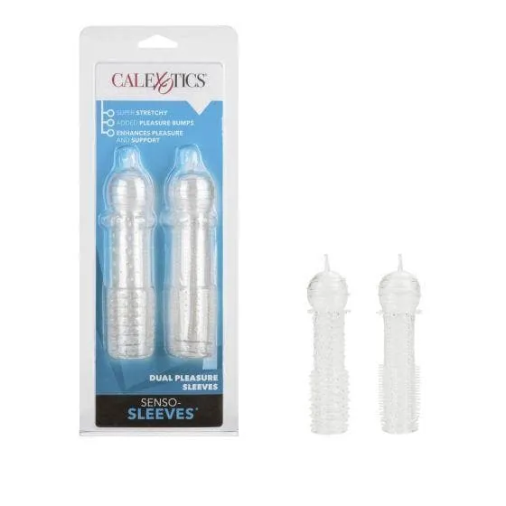 Senso 2 Pack Silicone Ribbed and Noduled Penis Erection Enhancement Sleeves