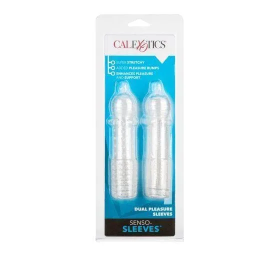 Senso 2 Pack Silicone Ribbed and Noduled Penis Erection Enhancement Sleeves
