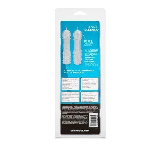 Senso 2 Pack Silicone Ribbed and Noduled Penis Erection Enhancement Sleeves