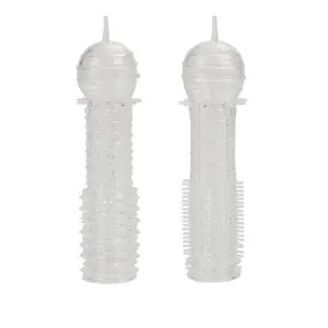 Senso 2 Pack Silicone Ribbed and Noduled Penis Erection Enhancement Sleeves