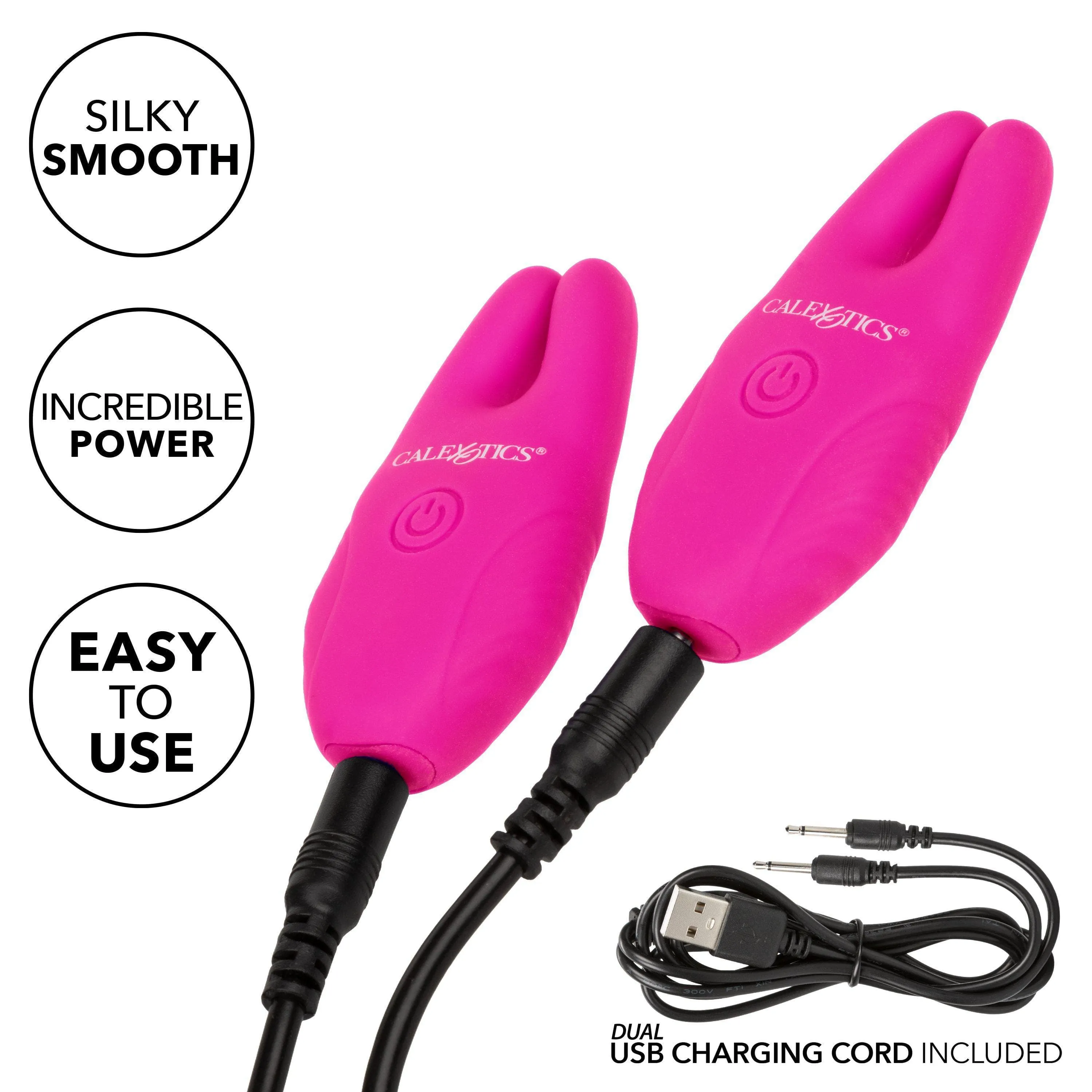 Silicone Remote Rechargeable 12 Function Vibrating Nipple Clamps