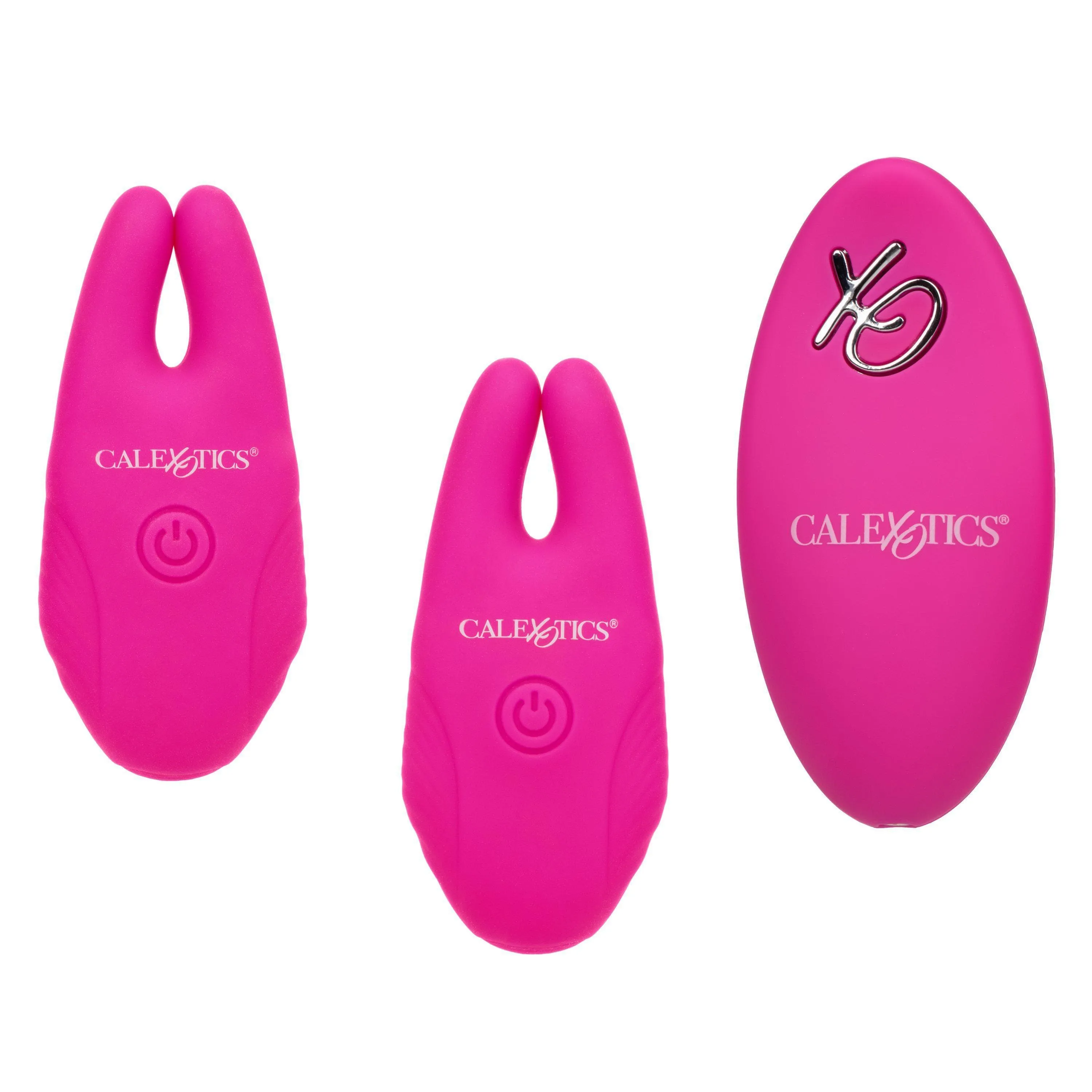 Silicone Remote Rechargeable 12 Function Vibrating Nipple Clamps