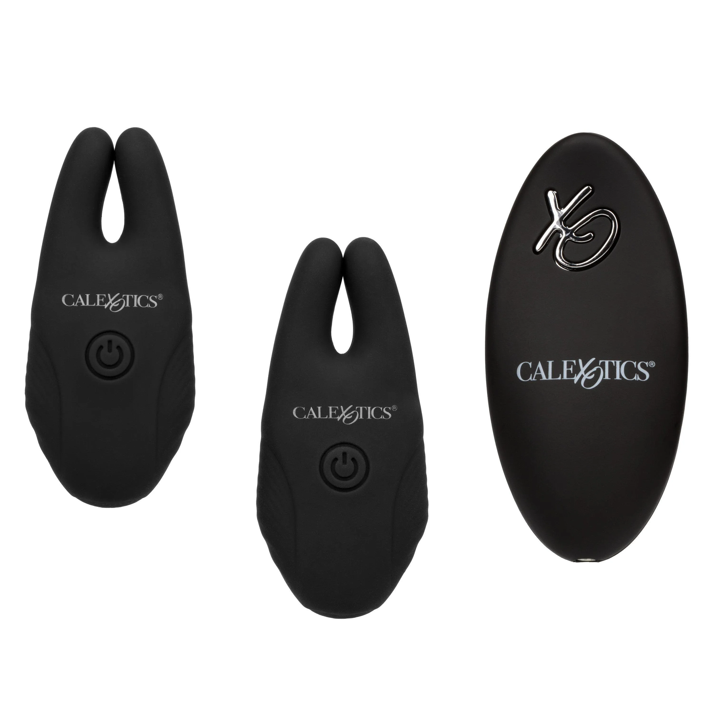 Silicone Remote Rechargeable 12 Function Vibrating Nipple Clamps
