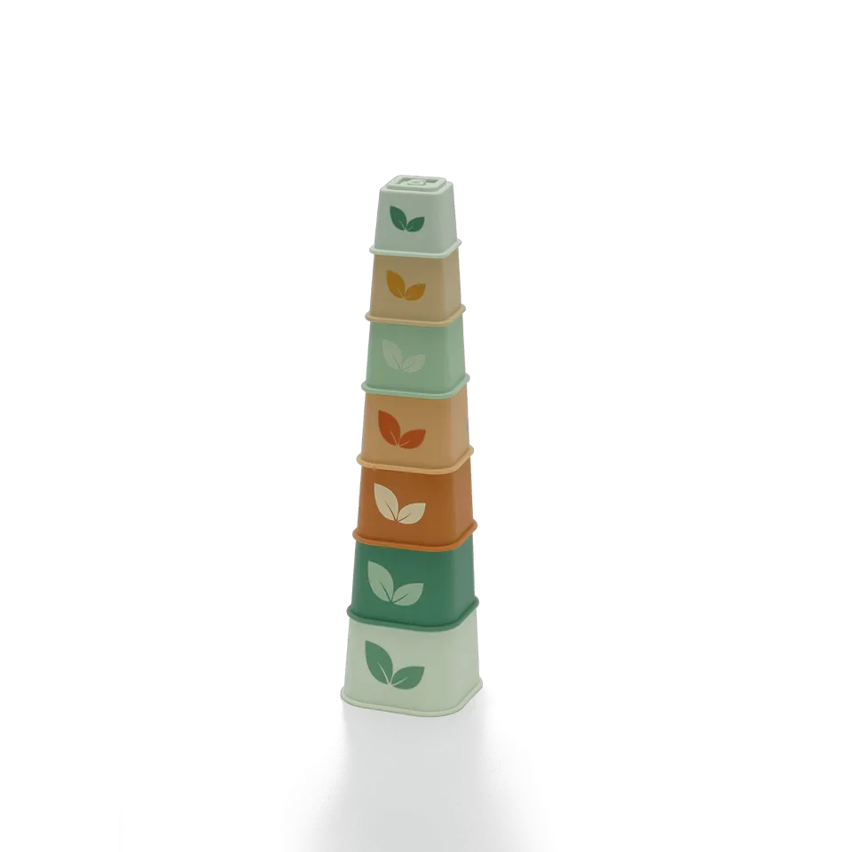 Silicone  Stacking Tower Green