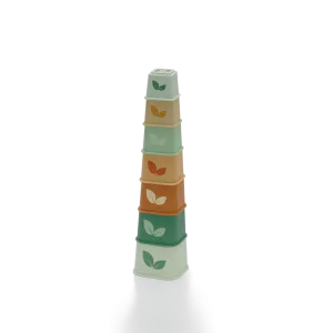 Silicone  Stacking Tower Green