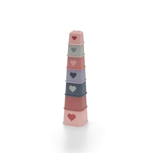 Silicone  Stacking Tower Pink