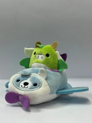 Squishmallows Squishville Mini Squishmallow In Vehicle Blue Plane