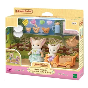 Sylvanian Families Sunny Picnic Set Fennec Fox Sister & Baby - 5698