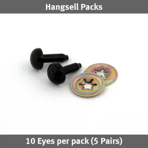 VooDoo Bag Hardware - Toy Eyes in Solid Black (9mm)