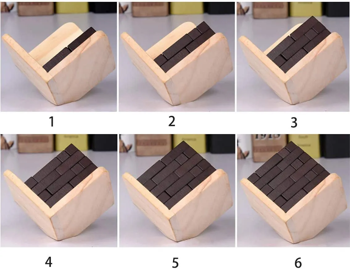 Wooden Brain Teaser Puzzle Cube Wooden Puzzles T-Shaped Jigsaw Logic Puzzle Educational Toy for Kids and Adults
