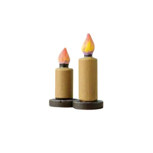 Wooden Candles - Set Of 2