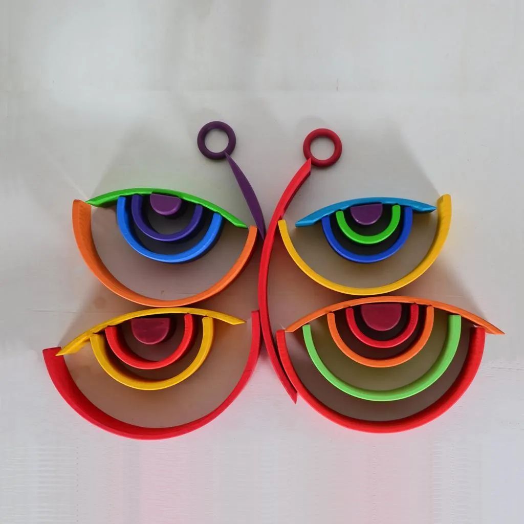 Wooden Nesting Rainbow Bridge